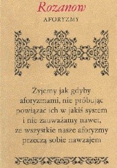 Okładka książki Aforyzmy Wasilij W. Rozanow