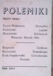Okładka książki Polemiki. Zeszyt trzeci. Zima 1964/65 praca zbiorowa