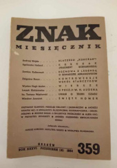 Okładka książki Miesięcznik „ZNAK”, październik 1984, nr 359 Redakcja Miesięcznika ZNAK