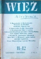 Okładka książki Więź nr 11–12 (67-68),listopad - grudzień 1963 Redakcja miesięcznika Więź