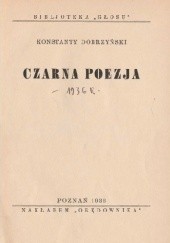Okładka książki Czarna poezja Konstanty Dobrzyński