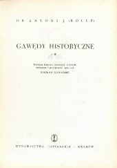 Okładka książki Gawędy Historyczne Józef Apolinary Rolle