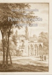 Okładka książki Pisma literackie i estetyczne Izabela Czartoryska