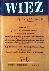 Okładka książki Więź nr 7-8 (63-64) lipiec-sierpień 1963 Redakcja miesięcznika Więź