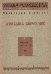 Okładka książki Wrażenia zmysłowe Władysław Witwicki