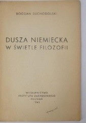 Okładka książki Dusza niemiecka w świetle filozofii Bogdan Suchodolski