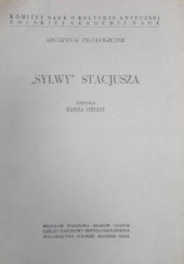 Okładka książki „Sylwy” Stacjusza Hanna Szelest