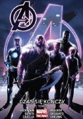 Okładka książki Avengers: Czas się kończy, tom 1 Stefano Caselli, Jim Cheung, Mike Deodato Jr., Jonathan Hickman, Valerio Schiti, Kev Walker