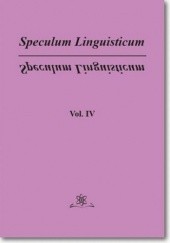 Okładka książki Speculum Linguisticum Vol. 4 Jan Wawrzyńczyk