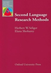 Okładka książki Second Language Research Methods Herbert W. Seliger, Elana Shohamy