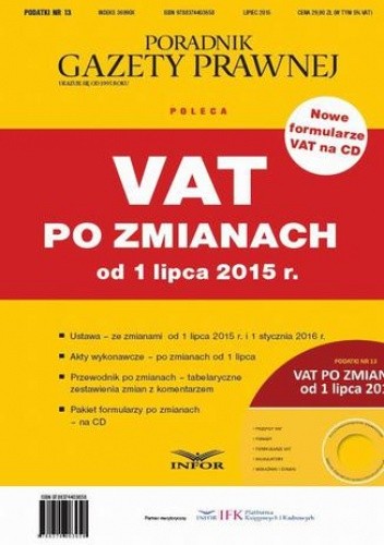 Vat Po Zmianach Od 1 Lipca 2015 R Książka W Lubimyczytacpl Opinie Oceny Ceny 2008