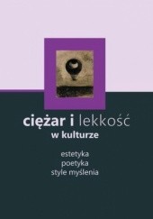 Okładka książki Ciężar i lekkość w kulturze: estetyka, poetyka, style myślenia Brygida Pawłowska-Jądrzyk