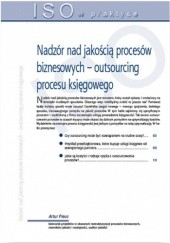 Okładka książki Nadzór nad jakością procesów biznesowych - outsourcing procesu księgowego Preus Artur