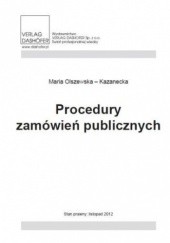 Okładka książki Procedury zamówień publicznych Olszewska Kazanecka Maria