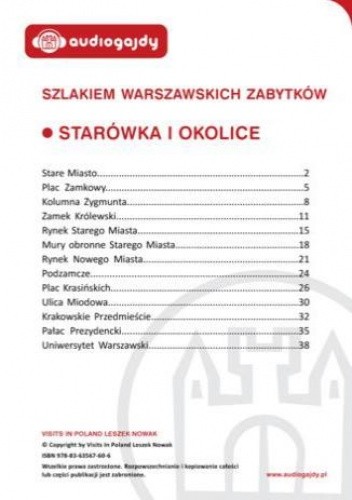 Starówka i okolice. Szlakiem warszawskich zabytków chomikuj pdf