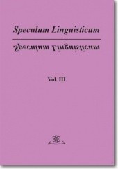 Okładka książki Speculum Linguisticum Vol. 3 Jan Wawrzyńczyk