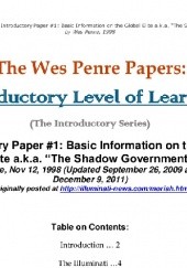 Introductory Level Of Learning. The Global Elite Aka The Shadow Government
