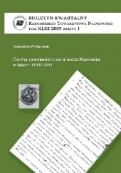 Okładka książki Cechy rzemieślnicze miasta Radomia w latach 1816-1914 Sebastian Piątkowski