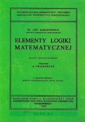 Okładka książki Elementy logiki matematycznej Jan Łukasiewicz