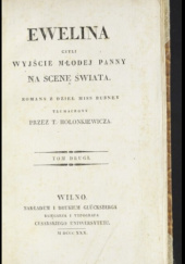 Okładka książki Ewelina czyli Wyjście młodej panny na scenę świata. T. 1-4 Fanny Burney