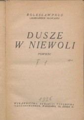 Okładka książki Dusze w niewoli: powieść Bolesław Prus
