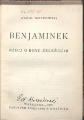 Okładka książki Beniaminek. Rzecz o Boyu-Żeleńskim Karol Irzykowski