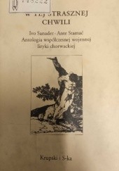 Okładka książki W tej strasznej chwili. Antologia współczesnej liryki chorwackiej Ivo Sanader, Ante Stamać