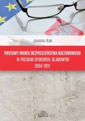 Okładka książki Postawy wobec bezpieczeństwa kulturowego w polskim dyskursie sejmowym 2004-2011 Joanna Rak