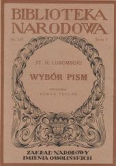Okładka książki Wybór pism Stanisław Herakliusz Lubomirski