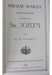 Okładka książki Miesiąc marzec z przykładami poświęcony czci św. Józefa Walerian Mrowiński TJ