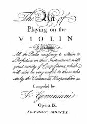 Okładka książki The Art of Playing on the Violin Francesco Geminiani