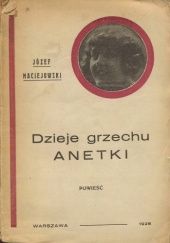Okładka książki Dzieje grzechu Anetki Józef Maciejowski