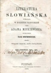 Okładka książki Literatura Słowiańska Adam Mickiewicz