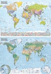 Okładka książki Mapa polityczna i krajobrazowa,świat, format B0, mapa ścienna praca zbiorowa