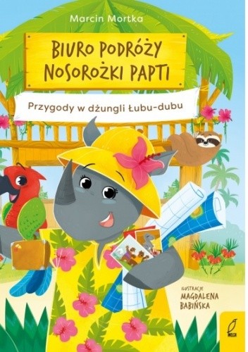 Okładki książek z serii biuro podróży nosorożki papti