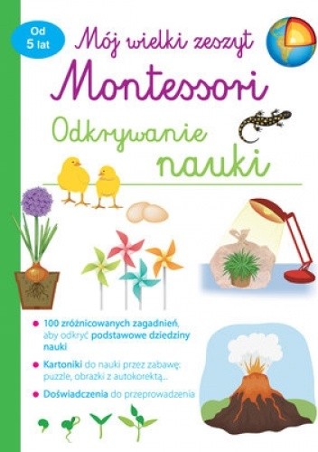 Okładki książek z serii Mój wielki zeszyt Montessori