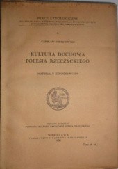Okładka książki Kultura duchowa Polesia Rzeczyckiego Czesław Pietkiewicz