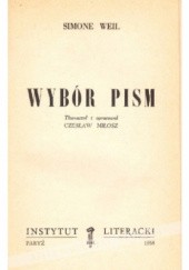 Okładka książki Wybór pism Simone Weil