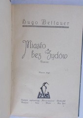 Okładka książki Miasto bez Żydów Hugo Bettauer