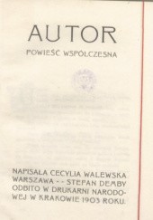 Okładka książki Autor: powieść współczesna Cecylia Walewska