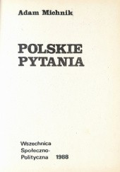 Okładka książki Polskie pytania Adam Michnik