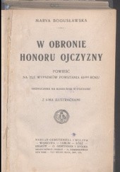 Okładka książki W obronie honoru ojczyzny Maria Bogusławska