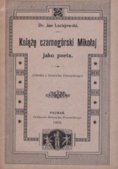 Okładka książki Książę czarnogórski Mikołaj jako poeta Jan Leciejewski