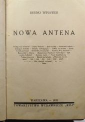 Okładka książki Nowa antena Bruno Winawer