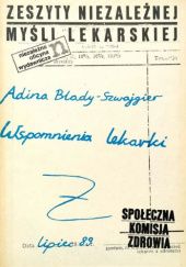 Okładka książki Wspomnienia lekarki Adina Blady-Szwajgier