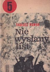 Okładka książki Nie wysłany list Tadeusz Nowak