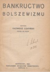 Okładka książki Bankructwo bolszewizmu Kazimierz Czapiński