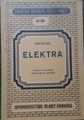 Okładka książki Elektra Sofokles