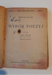 Okładka książki Wybór poezyj Józef Bohdan Zaleski