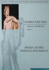 Okładka książki Próba teorii wiersza polskiego Maria Dłuska